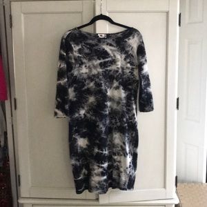 3/4 sleeve tie dye dress